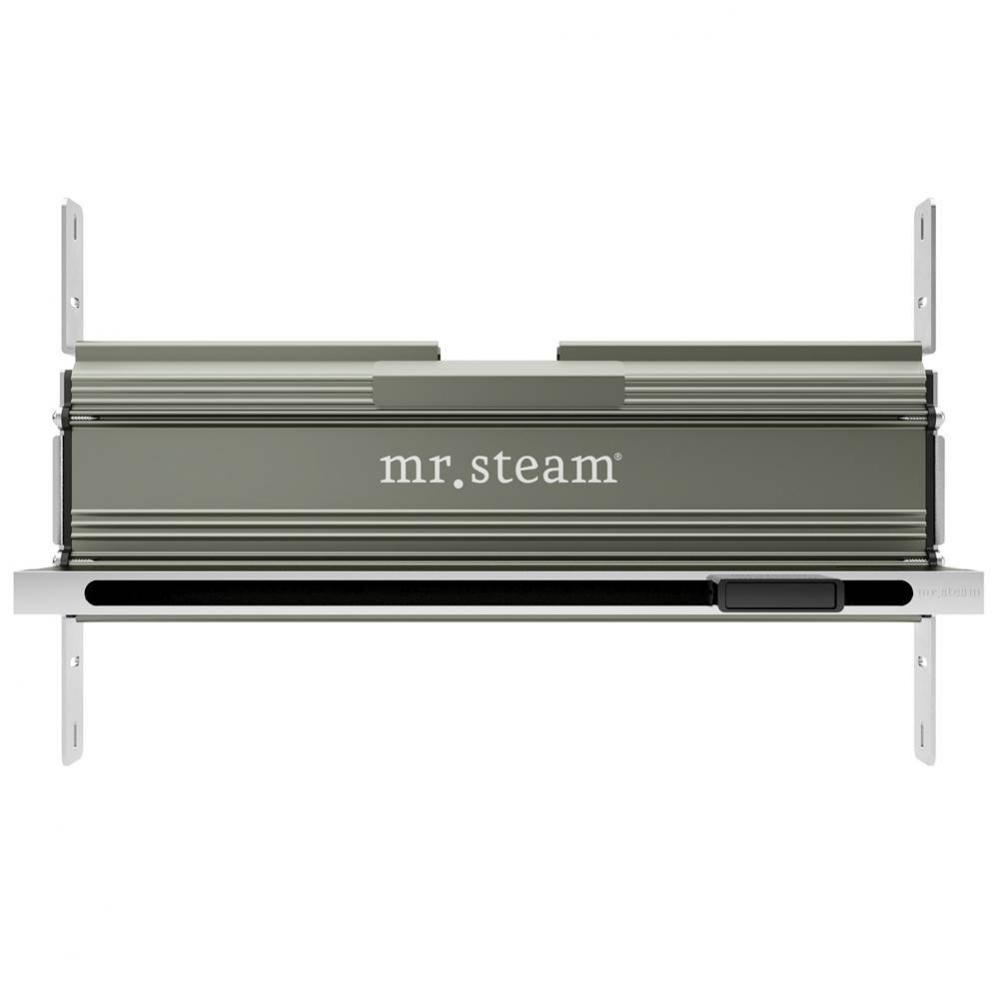 Linear 27 in. W. Steamhead with AromaTherapy Reservoir in Aluminum