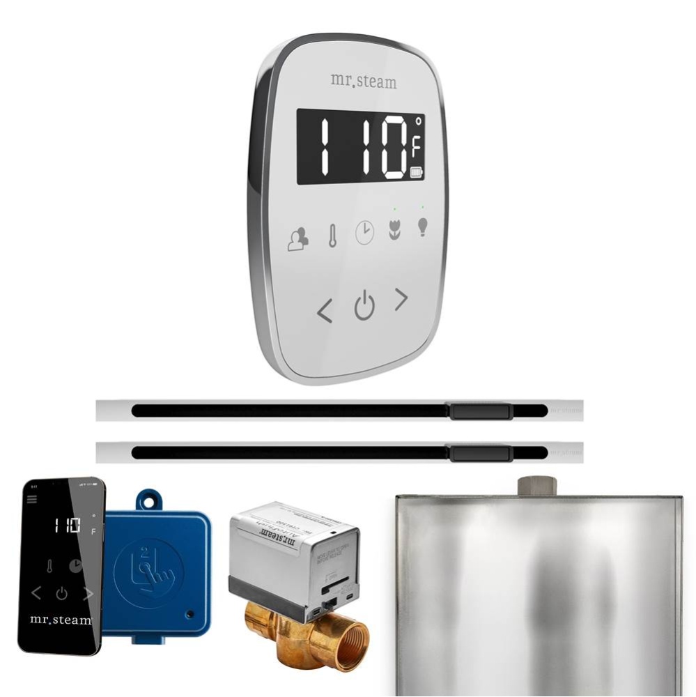 ButlerFlex Max Steam Shower Control Package with TempoFlex Control and Linear Steamhead in White P