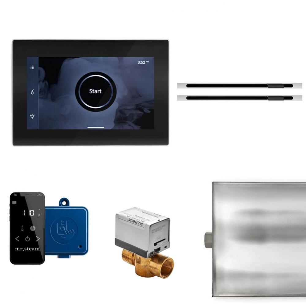 XButler Max Linear Steam Shower Control Package with iSteamX Control and Linear SteamHead in Black