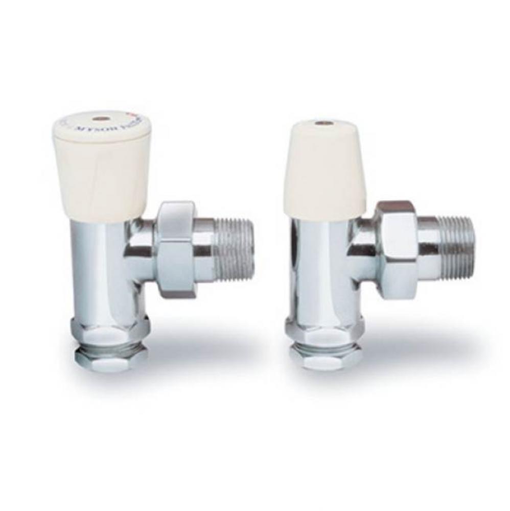 1/2'' Manual Angle Radiator Valve with White Cap ''Stock Item''