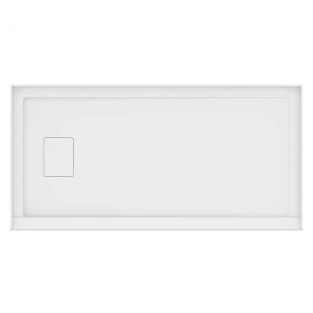 ROUGE shower base 30x60, Left Drain, with tiling flange 3 sides, 60'' Opening, White