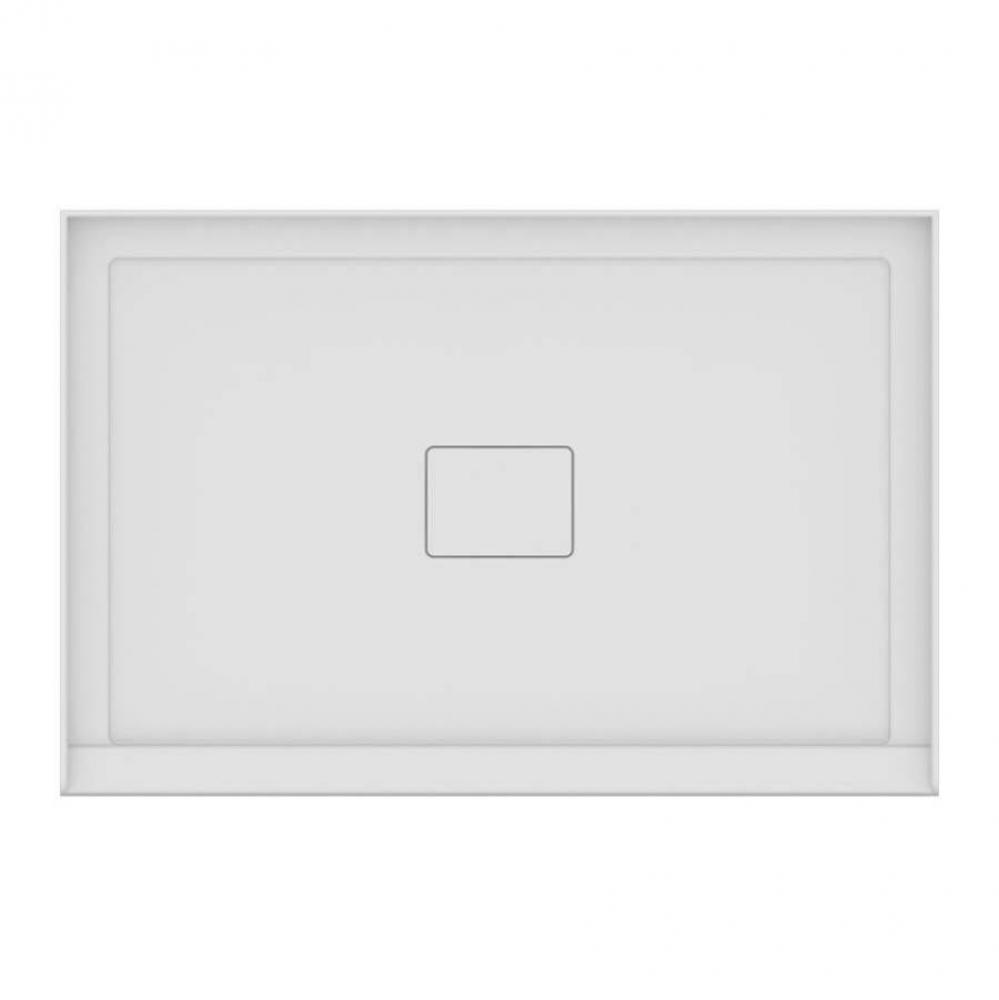 ROUGE shower base 32x48, Central Drain, with tiling flange 3 sides, 48'' Opening, White