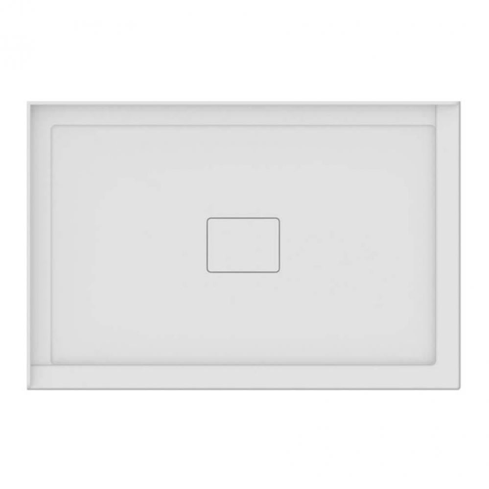 ROUGE shower base 32x48, Central Drain, with Right tiling flange 2 sides, 48'' Opening,