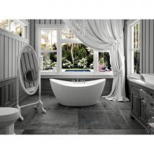 Neptune Rouge 16.23324.0000.10 - Freestanding One Piece MURANO 34x66, with Chrome Drain and Removable Overflow cover, White