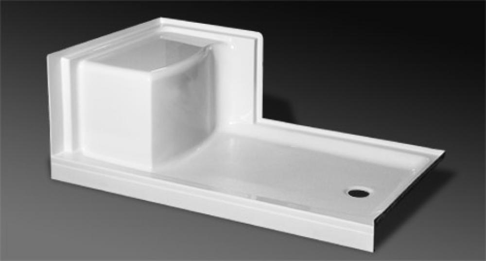 G 60x36 RDrn LSeat Shower Base