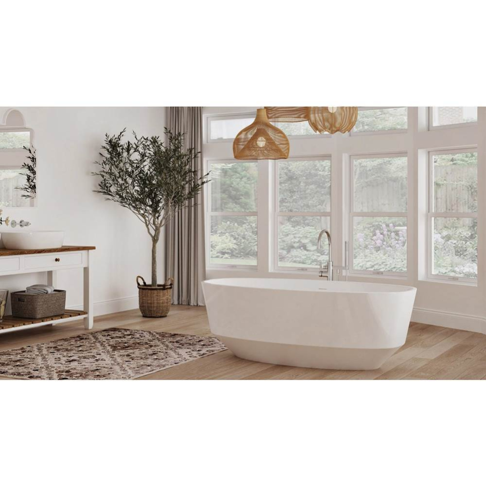 Mystic Freestanding 64 x 33, AeroMassage Bathtub, Glossy White