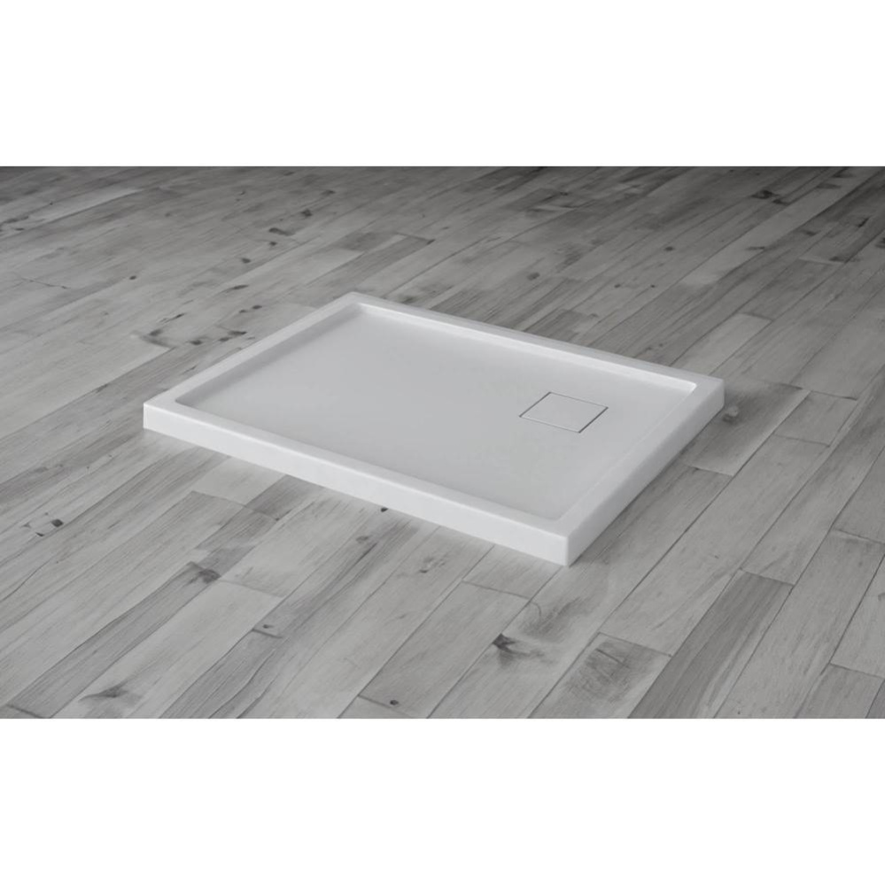 Corner Shower Base, Square cover corner drain , 36 x 36, Glossy White