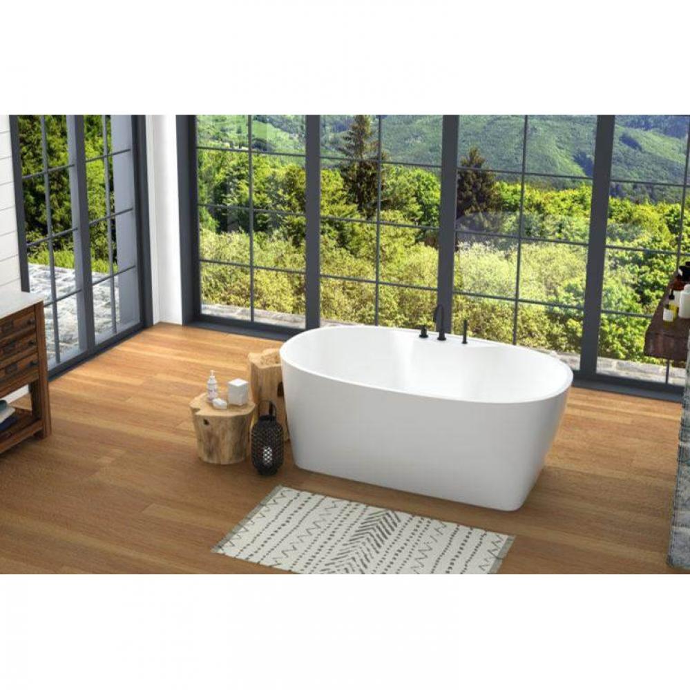 Chilko 64 x 36, Freestanding AeroMassage Bathtub, Glossy White