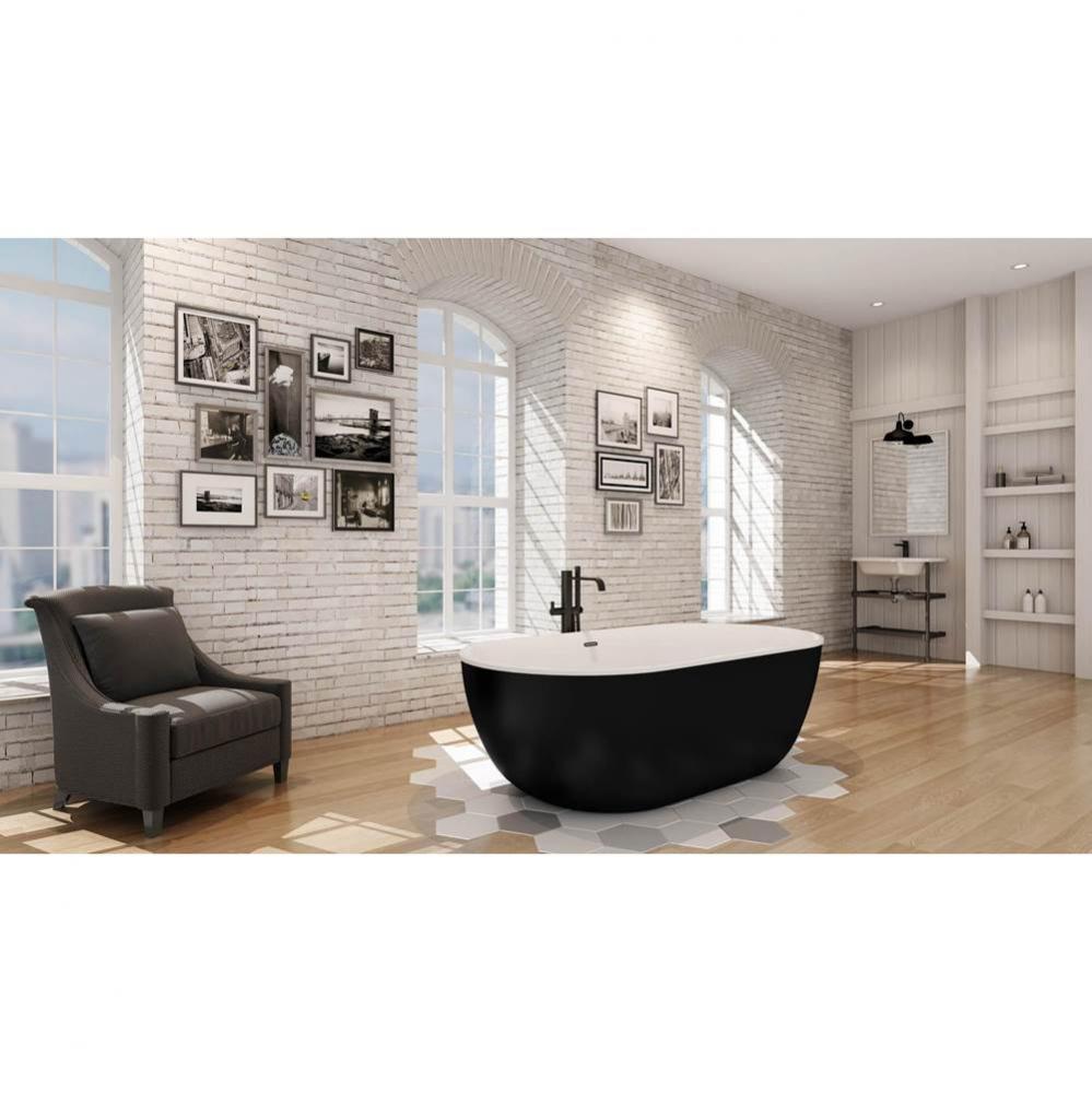 Kelowna Freestanding 66 x 34, AeroMassage Bathtub, Glossy White