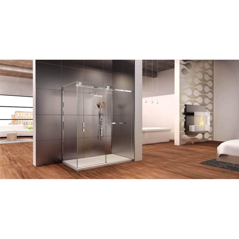 Marelia Sliding 48 x 32,  Shower Doors, Chrome, 8mm Clear treated glass