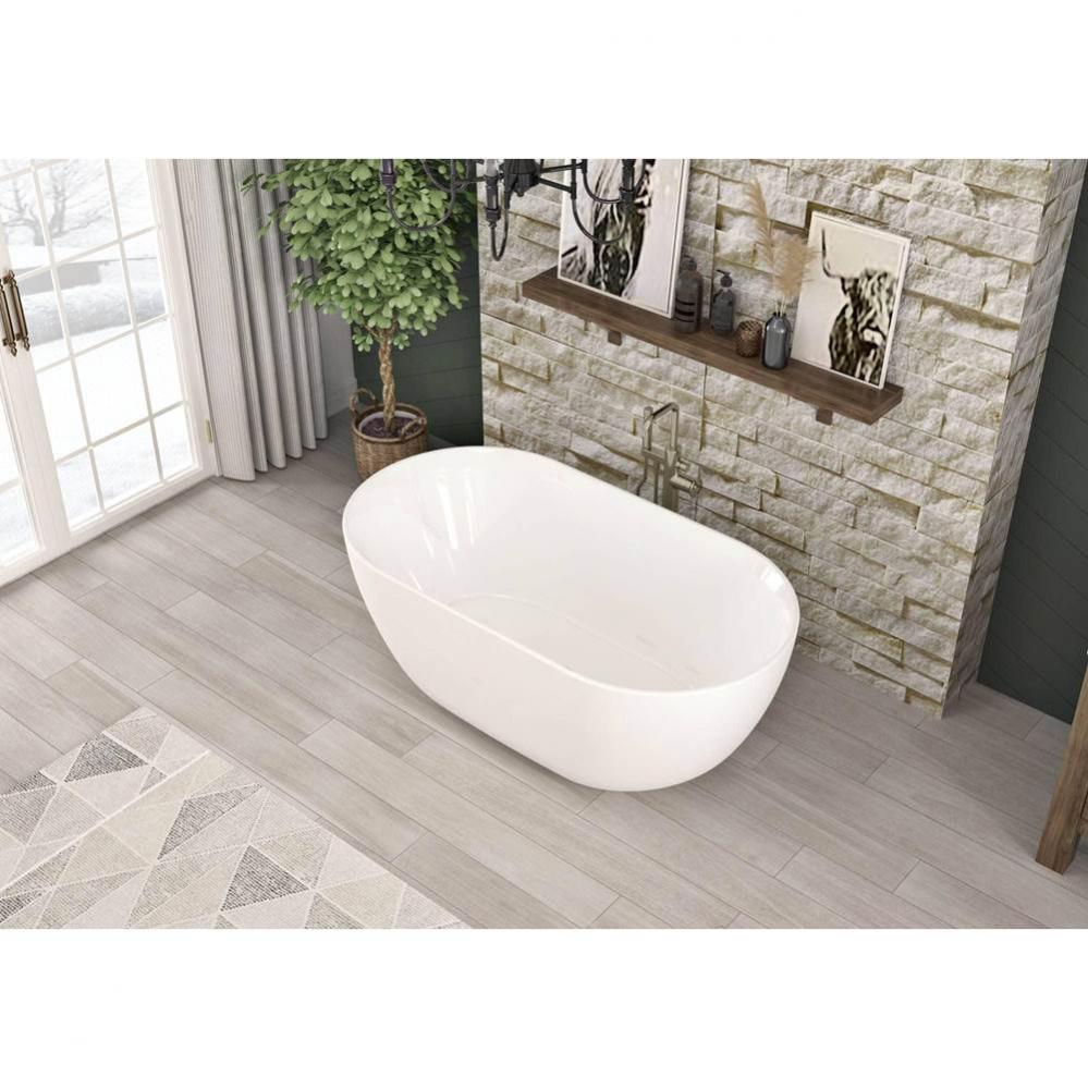 Minto Freestanding 65 x 34, AeroMassage Bathtub, Glossy White