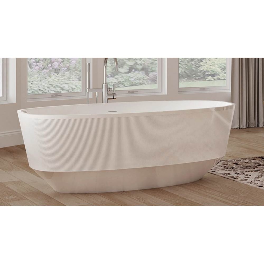 Mystic Striped Freestanding 64 x 33, AeroMassage Bathtub, Glossy White