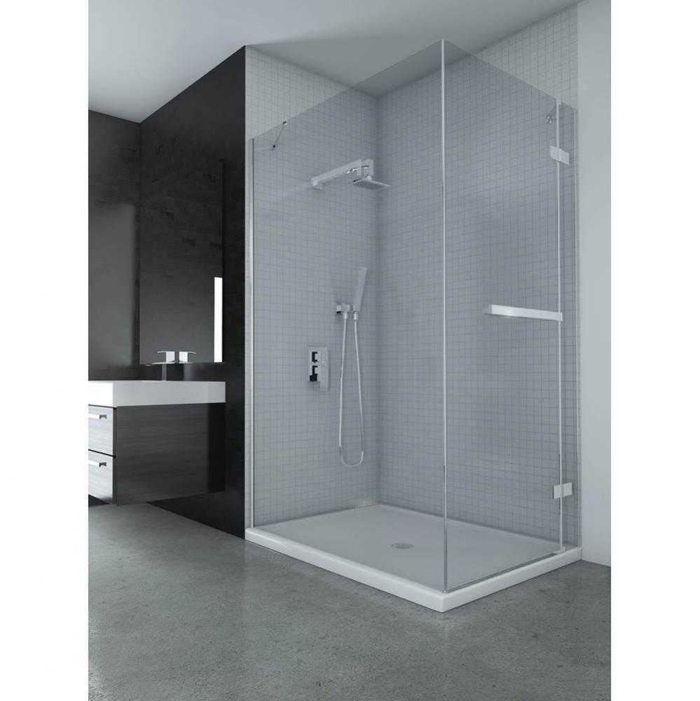 California Pivoted 36 x 42,  Shower Doors, Chrome, 8mm Clear treated glass