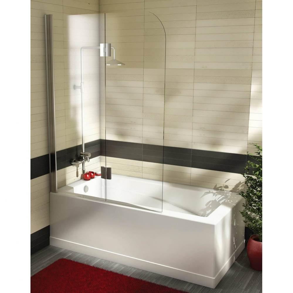 QI-100 Hinged 45,  Bathtub Shield, Chrome