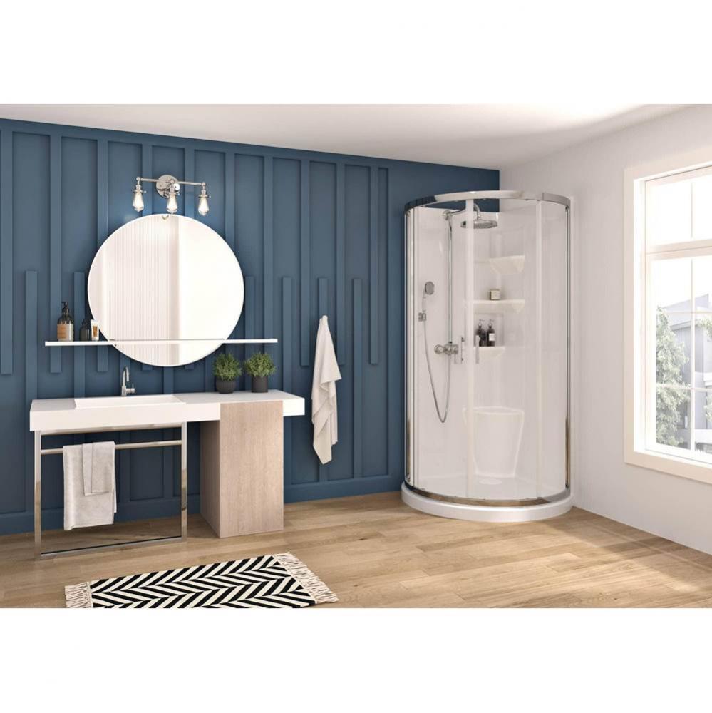 Reality Sliding 34 x 34,  Shower Doors, Chrome, 6mm Clear glass