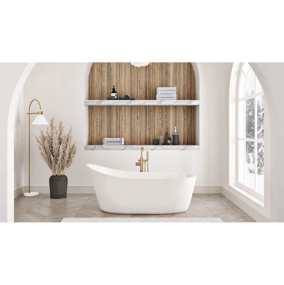 Romy Freestanding 59 x 31, AeroMassage Bathtub, Glossy White