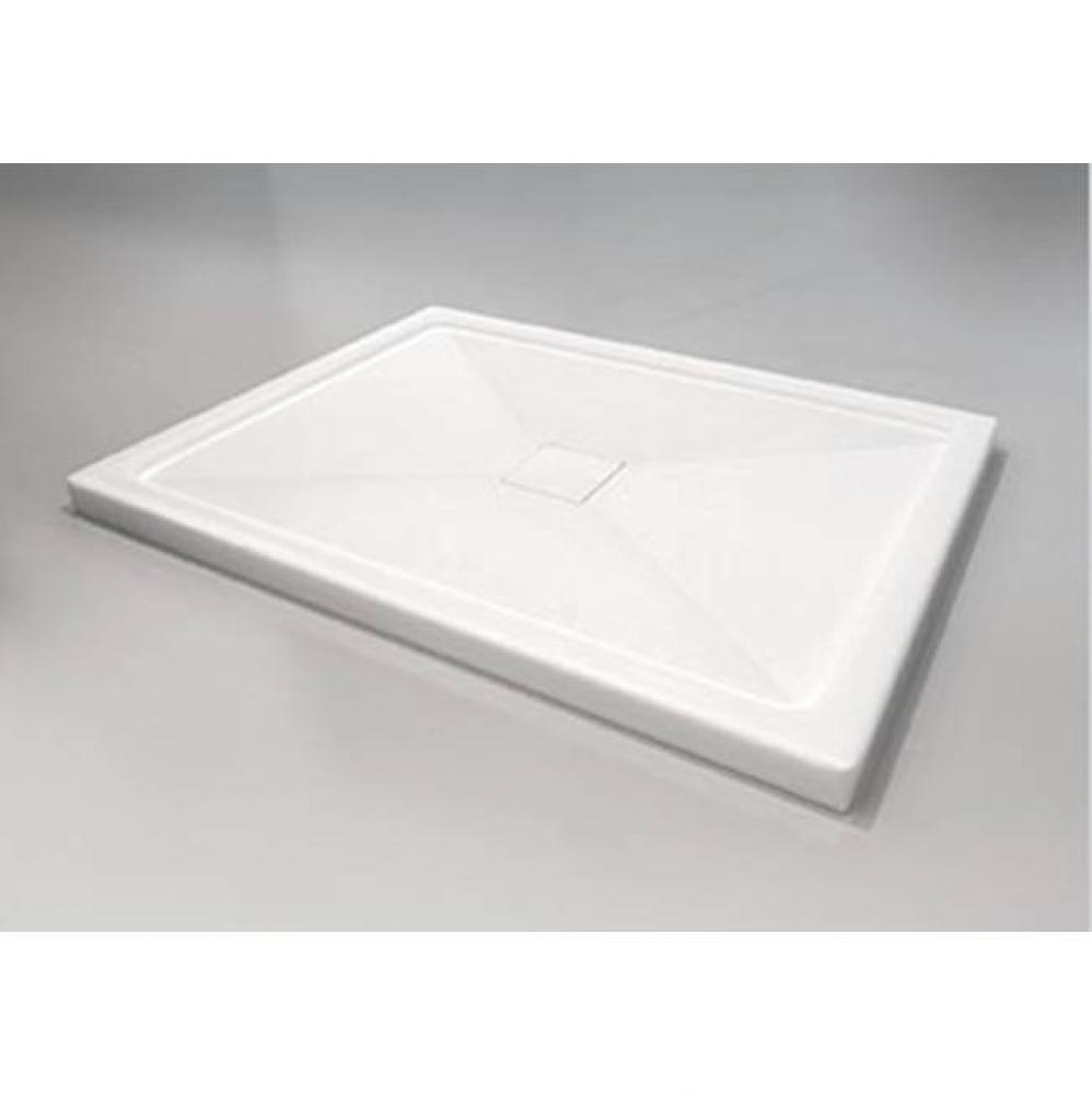 Shower Base,  Square cover drain , 42 x 32, Glossy White