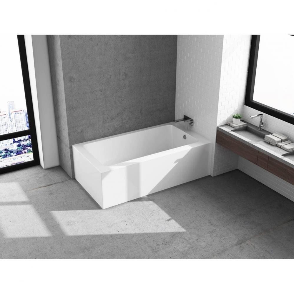 Urbania 2 Sides (Front And Right) 60 x 31, Soaking Bathtub, Glossy White