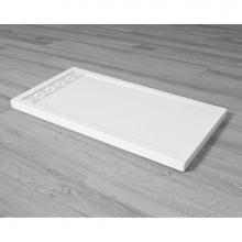 Oceania Baths SB48L36LIB01 - Corner Shower Base,  Linear drain cover  , 48 x 36, Glossy White