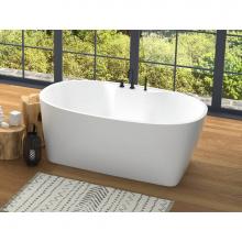 Oceania Baths CH64DMF01 - Chilko 64 x 36, Freestanding Soaking Bathtub, Glossy White