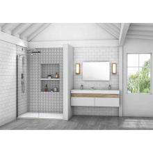 Oceania Baths R32BK - California Fixed Screen 29,  Shower Doors, Matte Black