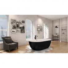 Oceania Baths KE66AM01 - Kelowna Freestanding 66 x 34, AeroMassage Bathtub, Glossy White