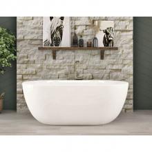 Oceania Baths MI5901 - Minto Freestanding 59 x 32, Soaking Bathtub, Glossy White
