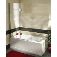 Oceania Baths QI100 - QI-100 Hinged 45,  Bathtub Shield, Chrome