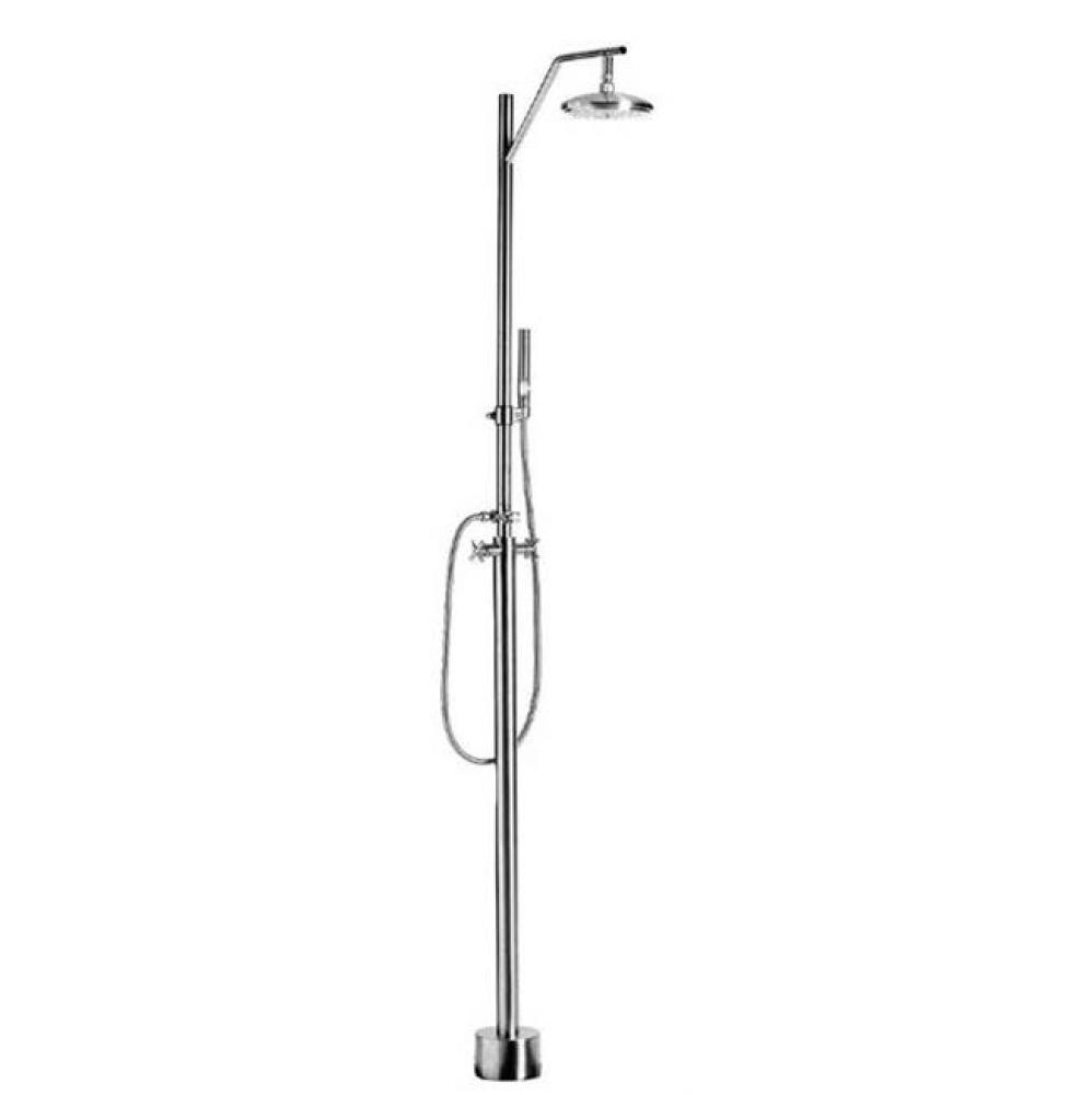 Free Standing Hot & Cold Shower - 8'' Shower Head, Hand Spray & Hose (formerly C