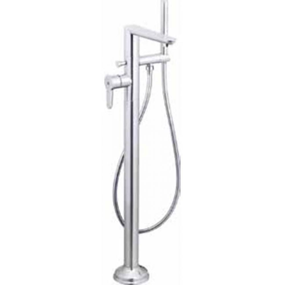 Free Standing Tub Filler - Hot & Cold Lever Handle, Hand Spray & Hose - 316 Stainless Stee