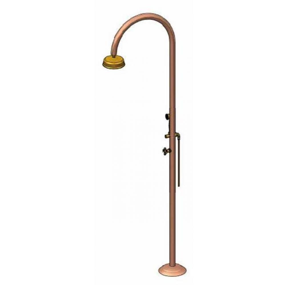 ''Origo'' Free Standing Single Supply Copper Shower Unit - Hand Spray - 8&apos