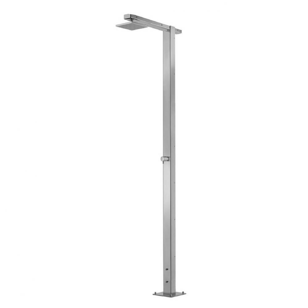 ''Square'' Free Standing Single Supply Shower Unit - ADA Metered Push Valve -