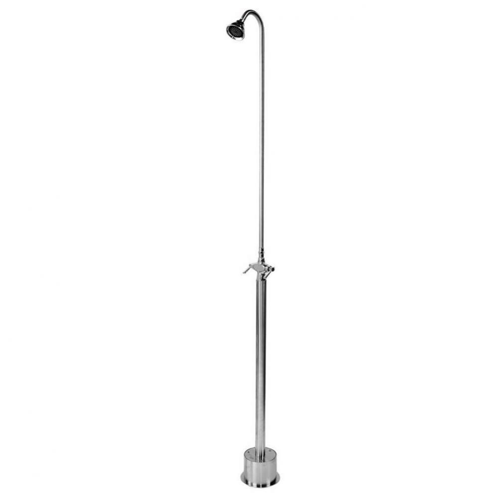 Free Standing Hot & Cold Shower -  ADA Lever Handle Valve, 3'' Shower Head, Foot Sho