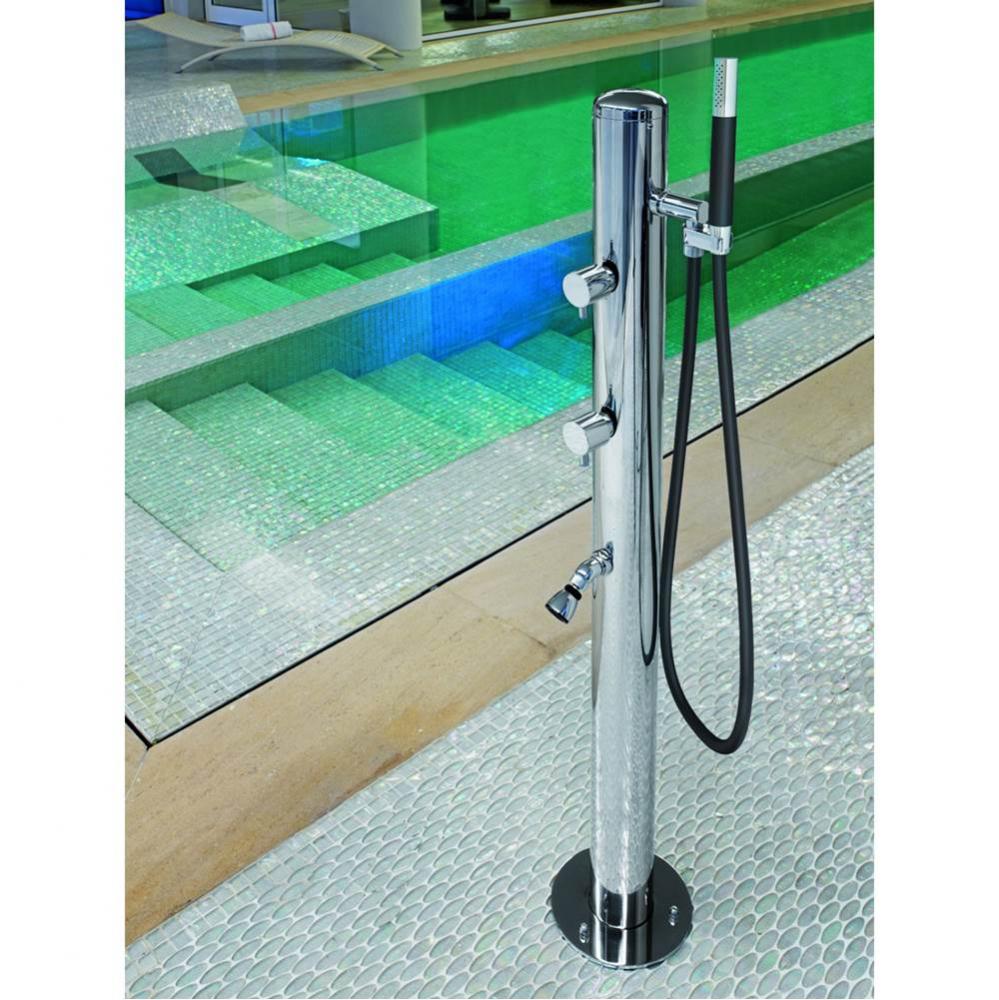 ''Spring'' Free Standing Single Supply Foot Shower - Hand Spray