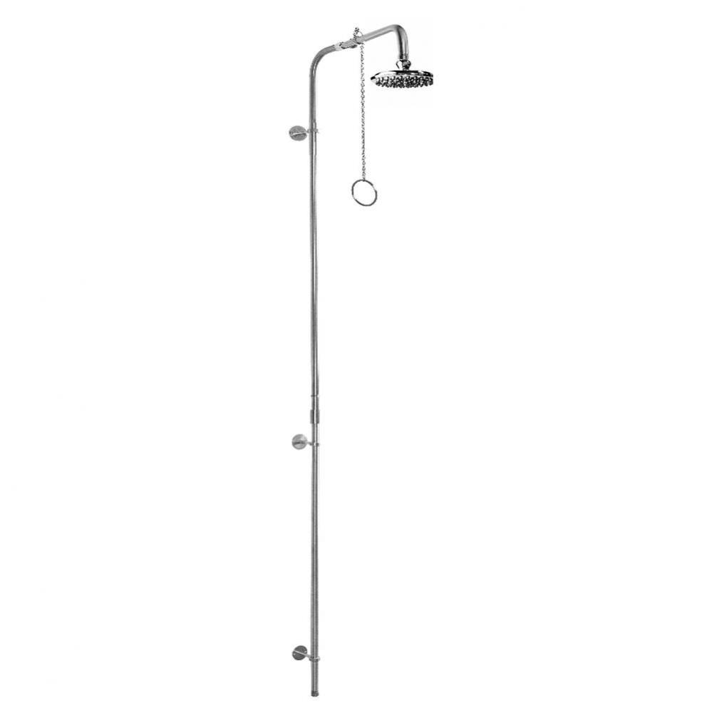 Wall Mount Single Supply Shower - Pull Chain Valve, 8'' Shower Head