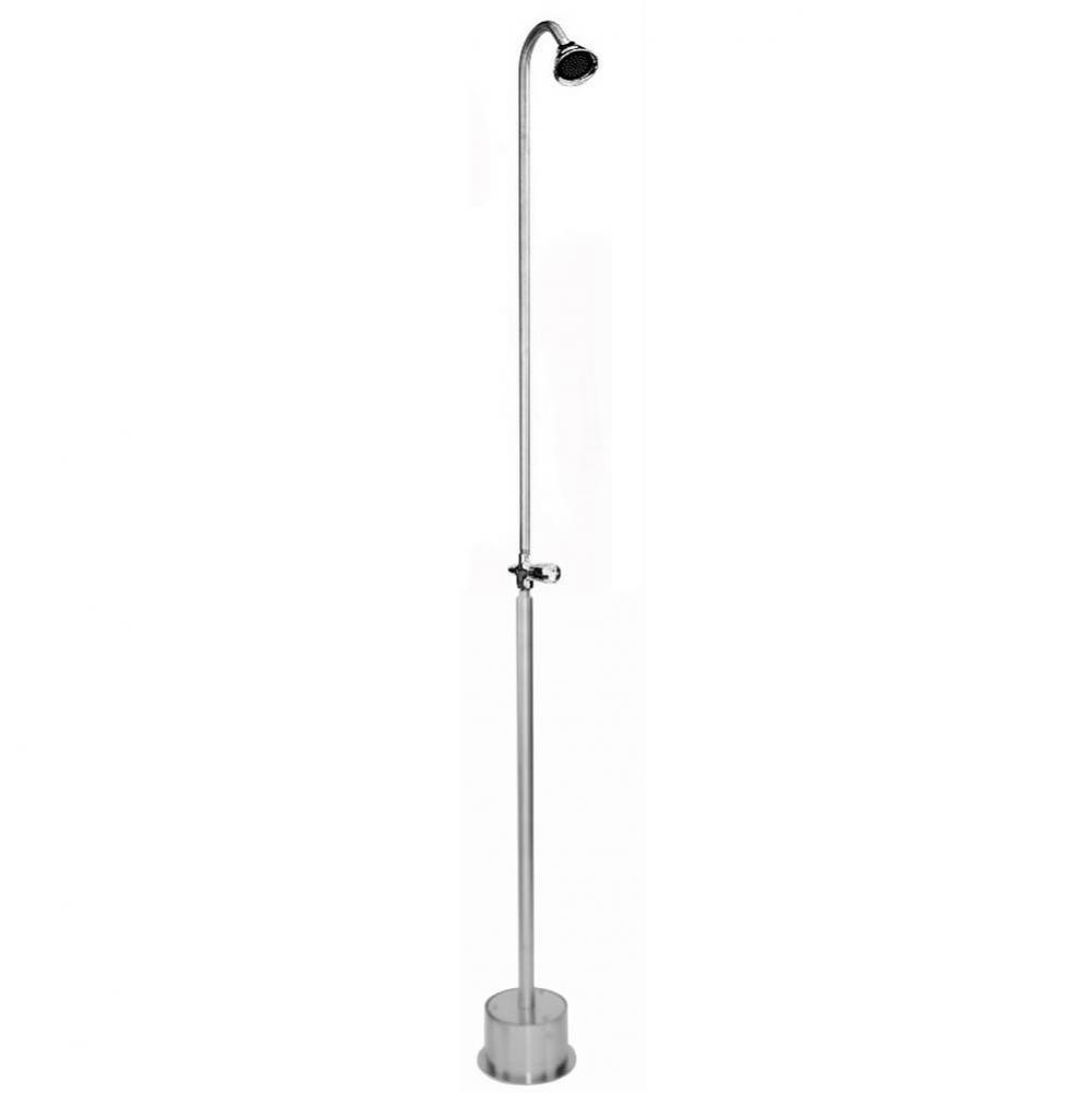 Free Standing Single Supply Shower - ADA Metered Valve, 3'' Shower Head