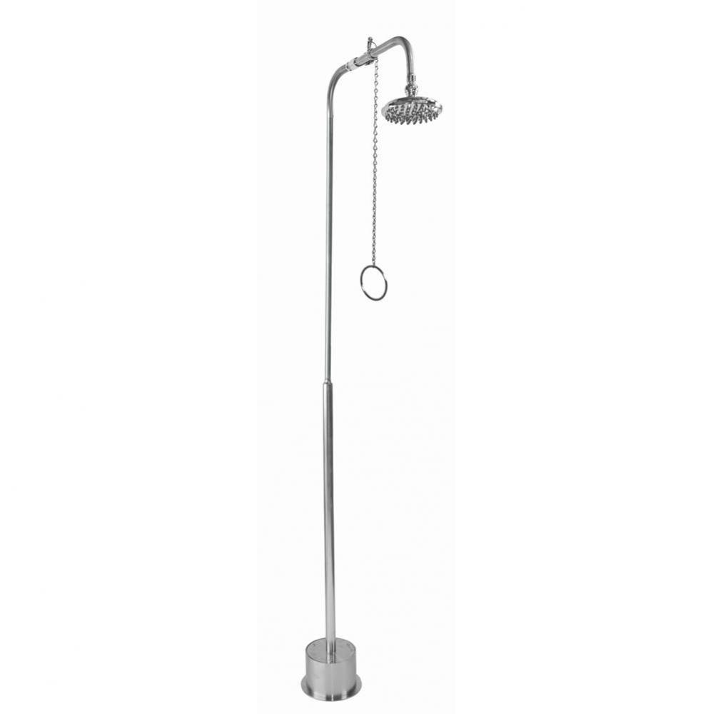 Free Standing Single Supply Shower - Pull Chain Valve, 8'' Shower Head