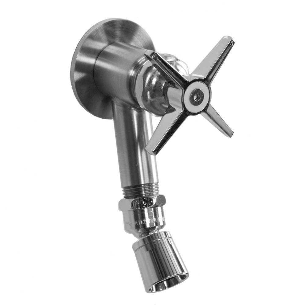 Wall Mount Foot Shower - Cross Handle Valve, 1'' Shower Head - Stainless Steel