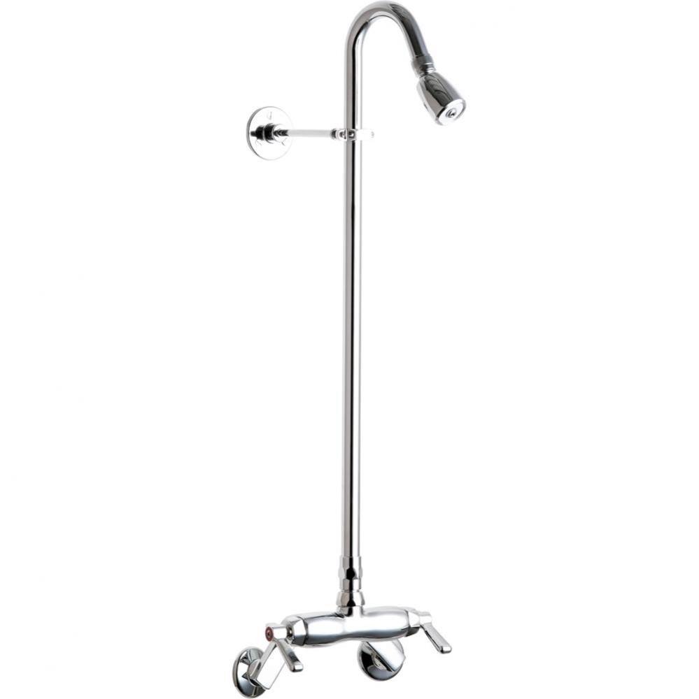 Wall Mount Hot & Cold Shower - ADA Lever Handle Valve, 1-5/8'' Shower Head, Chrome P