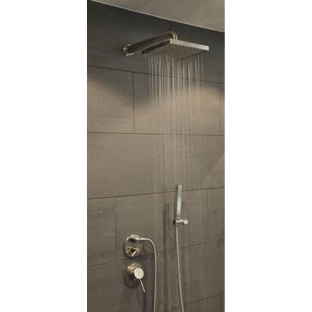 Concealed Shower Set (5pc) - Hot & Cold Valve, Diverter, 8'' Square Shower Head, 13.
