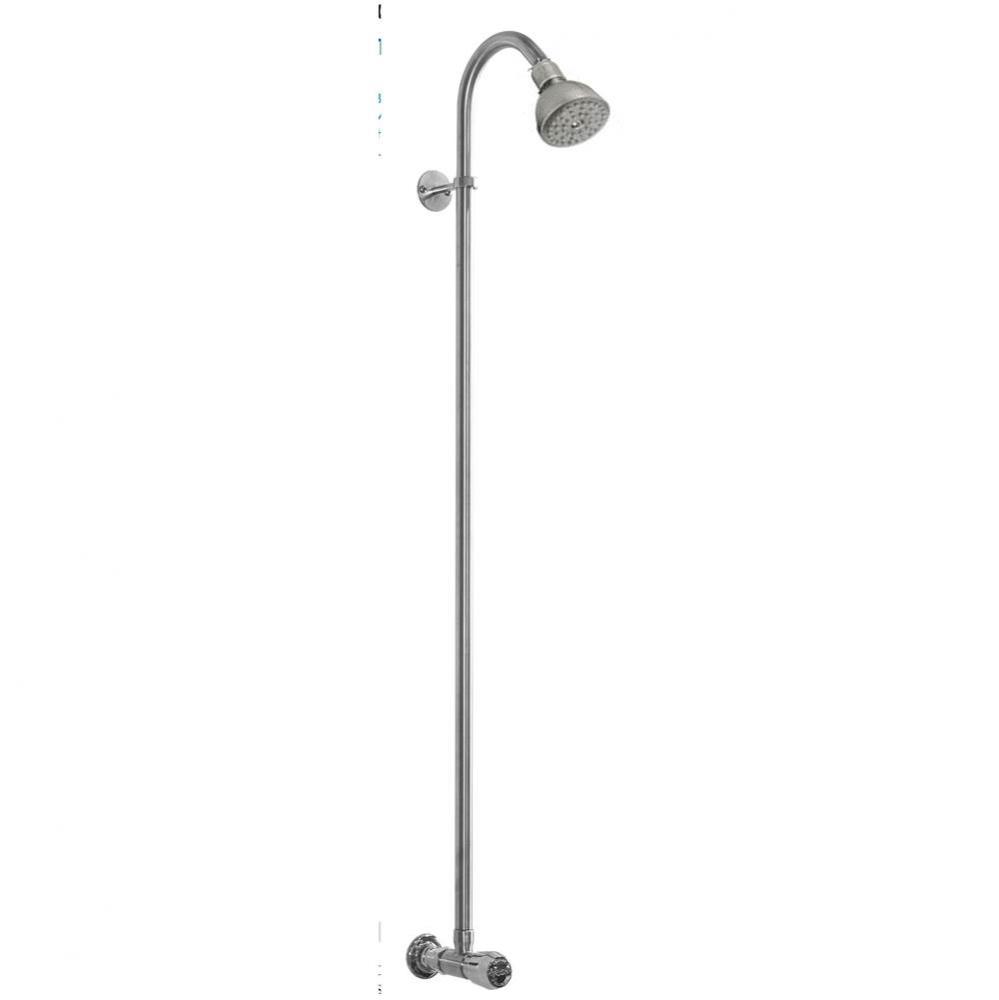 Wall Mount Single Supply Shower - ADA Metered Valve, 3'' Shower Head - Stainless Steel
