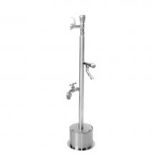 Outdoor Shower FSFSDFHB-ADA - Free Standing Single Supply ADA Metered Drinking Fountain and Foot Shower, Hose Bibb