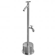 Outdoor Shower FSFSHB-300-CHV - Free Standing Single Supply Cross Handle Foot Shower, Hose Bibb