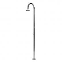 Outdoor Shower FTA-C50-C - ''Origo'' Free Standing Single Supply Shower Unit - 5'' Chrome Showe