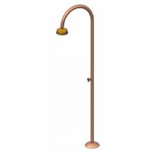 Outdoor Shower FTA-C50R-C - ''Origo'' Free Standing Single Supply Copper Shower Unit - 8'' Brass