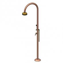 Outdoor Shower FTA-C50R-HCHS - ''Origo'' Free Standing Hot & Cold Copper Shower Unit - Hand Spray -  8&ap