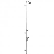 Outdoor Shower PM-600-ADA - Wall Mount Single Supply Shower - ADA Metered Valve, 3'' Shower Head, Foot Shower