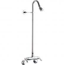 Outdoor Shower WMHC-756-CP - Wall Mount Hot & Cold Shower - ADA Lever Handle Valve, 1-5/8'' Shower Head, Chrome P