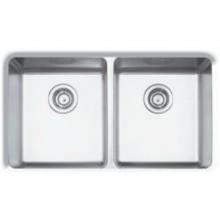 Oliveri 1063U - Double bowl 16 Gauge 28x16 sink