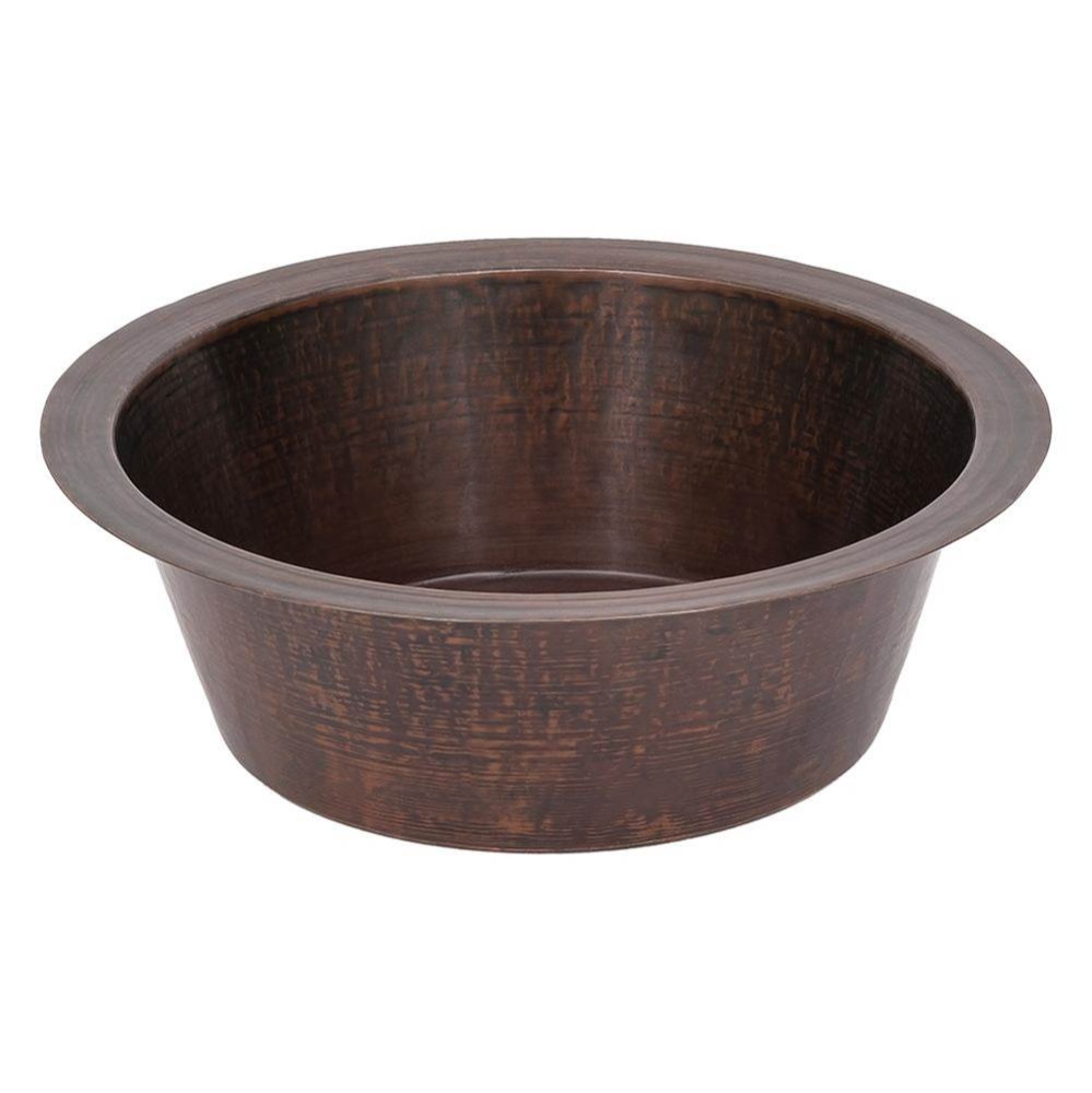 14'' Smooth Copper Bar Sink w/ 2'' Drain Opening